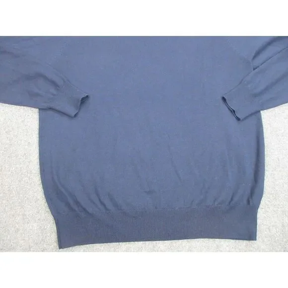 Peter Millar Sweater Mens Large Blue Merino‎ Wool Silk V Neck Casual Preppy Golf